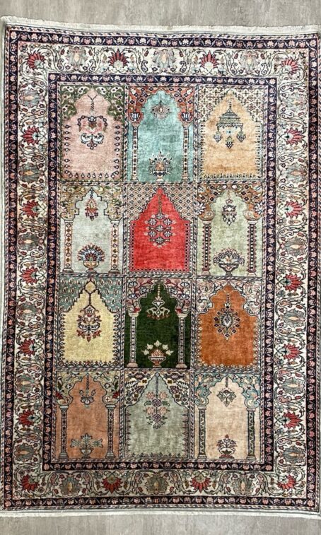 Kashmir Seidenteppich 175 x 120 cm